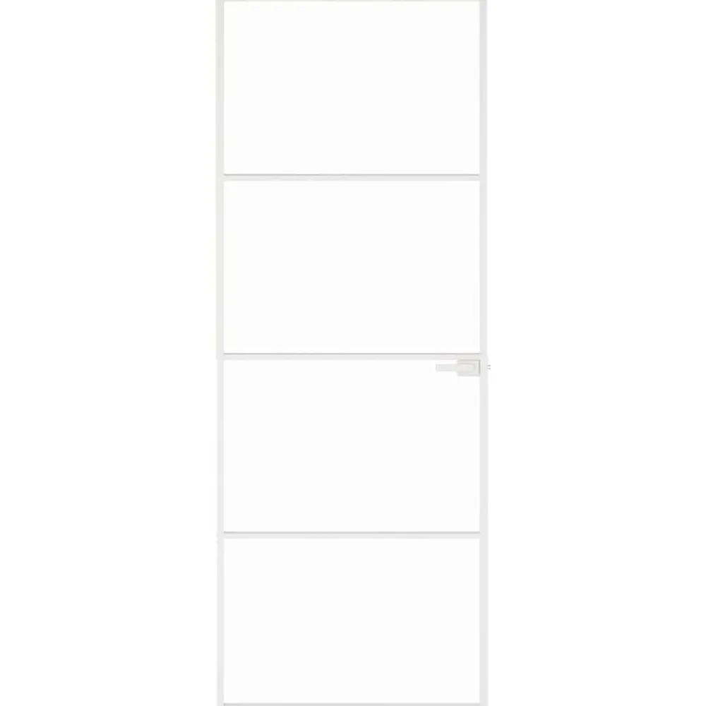 Matériaux De Construction-vidaXL Porte d'intérieur Blanc 76x201,5 cm Trempé verre aluminium fin Blanc et transparent