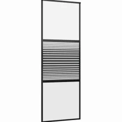 vidaXL Porte en verre Rayé Noir 90 x 2 x 205 cm Aluminium