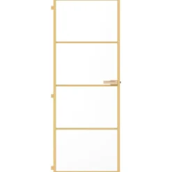 vidaXL Porte intérieure mince doré 76x201,5 cm verre trempé aluminium