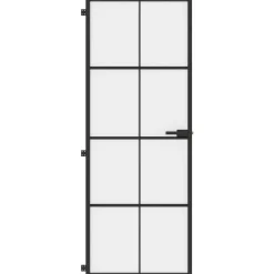 vidaXL Porte intérieure mince noir 76x201,5 cm verre trempé aluminium