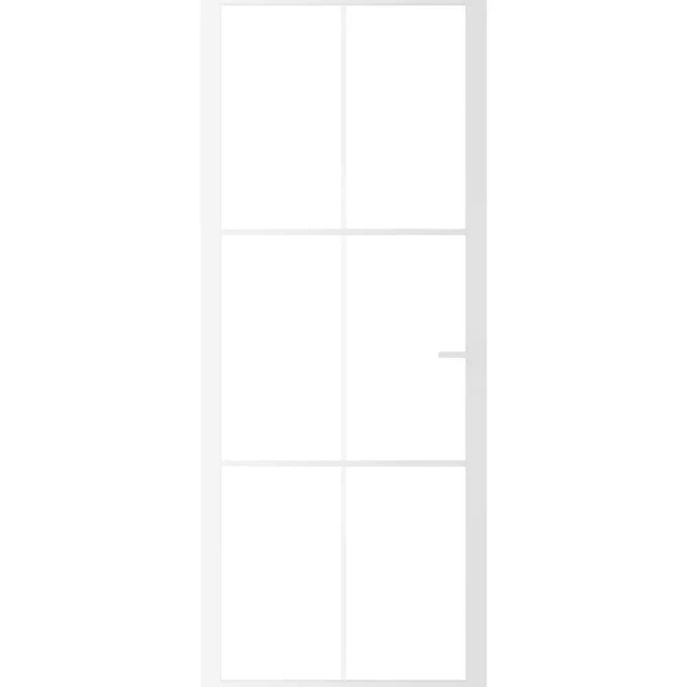 Matériaux De Construction-vidaXL Porte intérieure 83x201,5 cm Blanc Verre ESG et aluminium Blanc et transparent