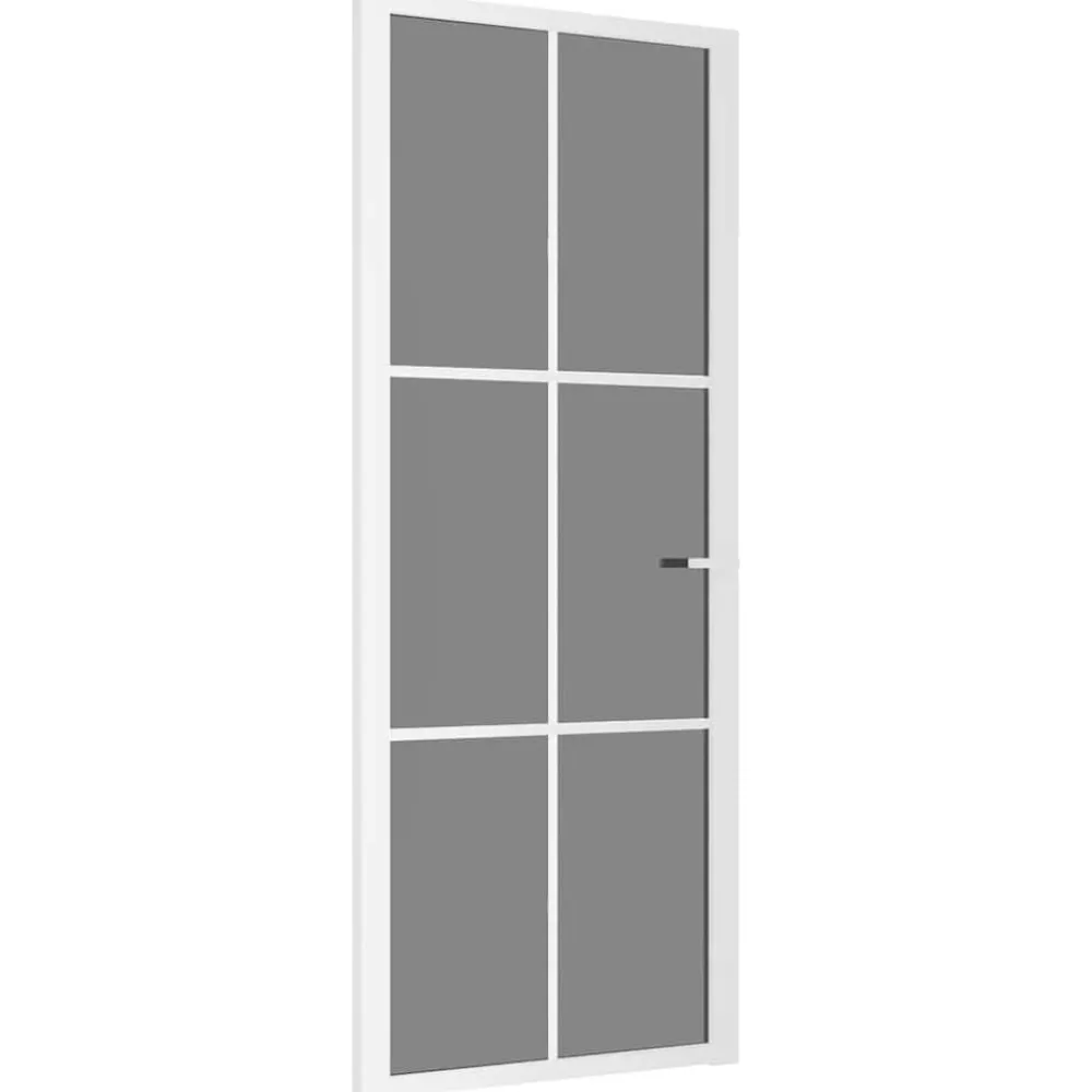 vidaXL Porte intérieure 83x201,5 cm Blanc Verre ESG et aluminium