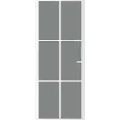 vidaXL Porte intérieure 83x201,5 cm Blanc Verre ESG et aluminium