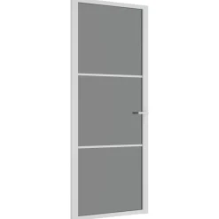 vidaXL Porte intérieure 83x201,5 cm Blanc Verre ESG et aluminium