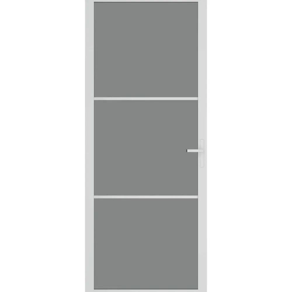 vidaXL Porte intérieure 83x201,5 cm Blanc Verre ESG et aluminium