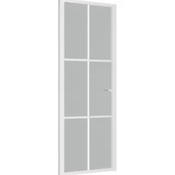 Matériaux De Construction-vidaXL Porte intérieure 76x201,5 cm Blanc Verre mat et aluminium white and frost