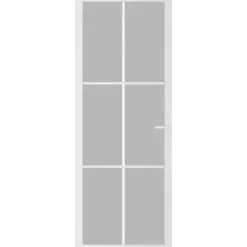 Matériaux De Construction-vidaXL Porte intérieure 76x201,5 cm Blanc Verre mat et aluminium white and frost