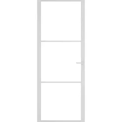 vidaXL Porte intérieure 76x201,5 cm Blanc Verre ESG et aluminium