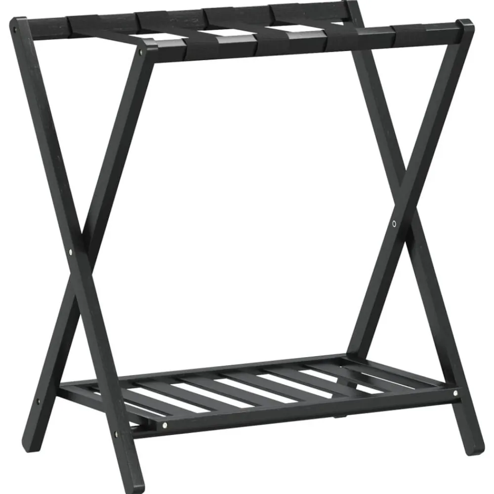Bagages & Maroquinerie-vidaXL Porte-bagages noir 68x38x58 cm bambou