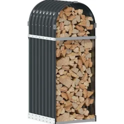 Accessoires Pour Cheminées & Poêles À Bois-vidaXL Porte-bûches 40x45x100 cm Acier galvanisé Anthracite