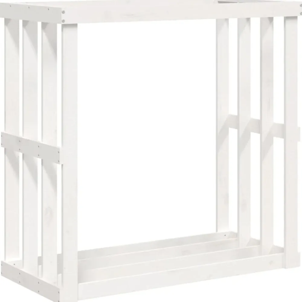 Accessoires Pour Cheminées & Poêles À Bois-vidaXL Porte-bûches d’extérieur 108x52x106 cm Bois massif de pin Blanc