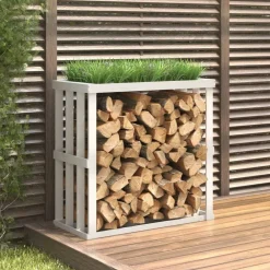 Accessoires Pour Cheminées & Poêles À Bois-vidaXL Porte-bûches d’extérieur 108x52x106 cm Bois massif de pin Blanc