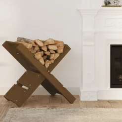 vidaXL Porte-bûches 47x39,5x48 cm Bois massif de pin