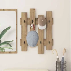 vidaXL Porte-manteau mural Chêne artisanal 60 x 3 x 82 cm