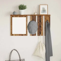 Étagères-vidaXL Porte-manteau mural avec étagère 85 x 10 x 45 cm Bois ancien