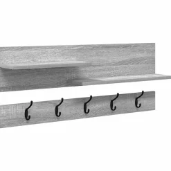 vidaXL Porte-manteau mural avec étagère Gris Sonoma 90 x 15 x 36 cm