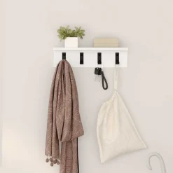 vidaXL Porte-manteau mural 40 x 10,5 x 10,5 cm Bois d'ingénierie