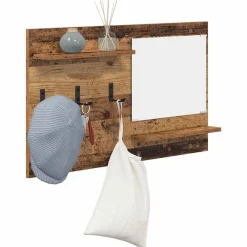 Étagères-vidaXL Porte-manteau mural avec étagère 90 x 10 x 50 cm Bois ancien