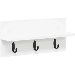 Étagères-vidaXL Porte-manteau mural 40 x 10,5 x 18 cm Bois d'ingénierie Blanc