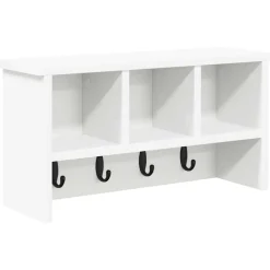 Étagères-vidaXL Porte-manteau mural 50 x 16 x 26 cm Bois d'ingénierie Blanc