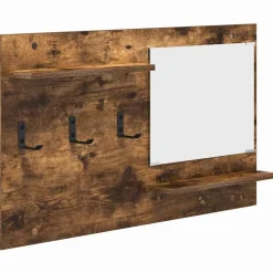Étagères-vidaXL Porte-manteau mural avec étagère Chêne fumé 90 x 10 x 50 cm Ch&ecirc;ne fumé
