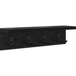 Étagères-vidaXL Porte-manteau mural Chêne noir 40 x 10,5 x 10,5 cm Ch&ecirc;ne noir