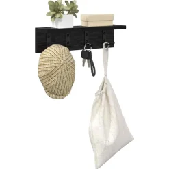 Étagères-vidaXL Porte-manteau mural Chêne noir 40 x 10,5 x 10,5 cm Ch&ecirc;ne noir