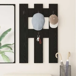 vidaXL Porte-manteau mural Montage mural Chêne noir 65 x 3 x 100 cm