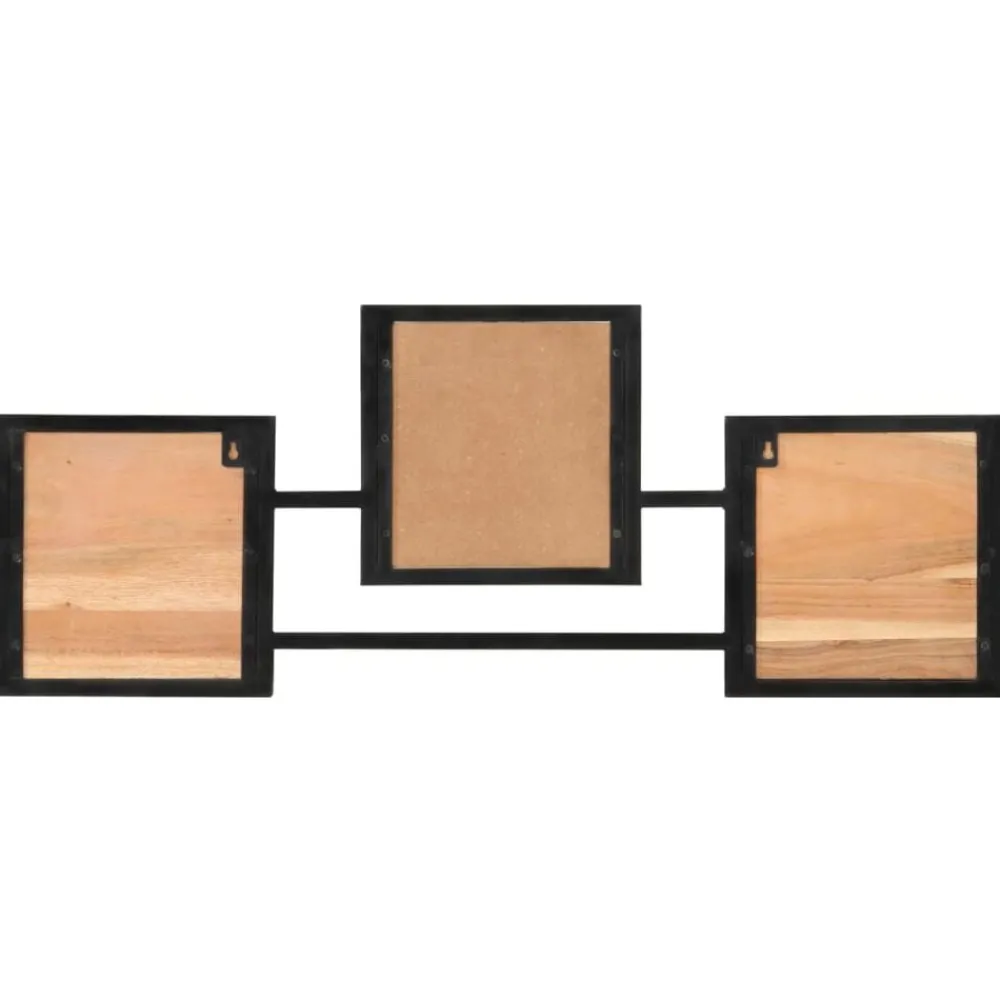 Décorations-vidaXL Porte-manteau mural 90x1x35 cm bois massif d'acacia et fer