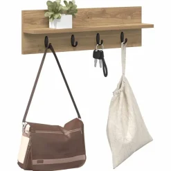 vidaXL Porte-manteau mural Chêne artisanal 60 x 10,5 x 18 cm