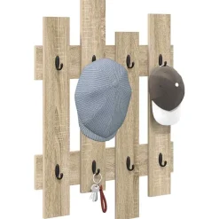 Étagères-vidaXL Porte-manteau mural Montage mural Chêne Sonoma 60 x 3 x 82 cm Ch&ecirc;ne sonoma