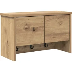 vidaXL Porte-manteau mural avec porte Chêne artisanal 50 x 20 x 30 cm