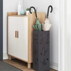 vidaXL Porte-parapluie avec stockage 15,5 x 15,5 x 49 cm Métal
