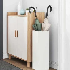 vidaXL Porte-parapluie avec stockage 15,5 x 15,5 x 49 cm Métal