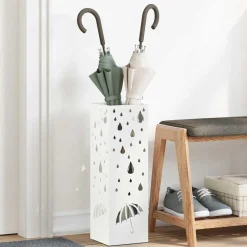 vidaXL Porte-parapluie avec stockage 15,5 x 15,5 x 49 cm Métal