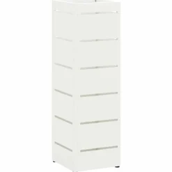 Produits Ménagers-vidaXL Porte-parapluie avec stockage 15,5 x 15,5 x 49 cm Acier Blanc