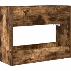 vidaXL Porte-parapluie Chêne fumé 65 x 24 x 50 cm Bois d'ingénierie