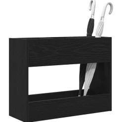 Produits Ménagers-vidaXL Porte-parapluie Chêne noir 65 x 24 x 50 cm Bois d'ingénierie Chêne noir