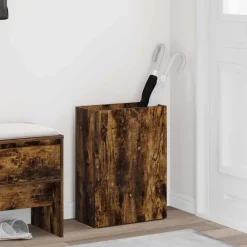 Produits Ménagers-vidaXL Porte-parapluie Chêne fumé 40 x 20 x 55,5 cm Bois d'ingénierie Ch&ecirc;ne fumé