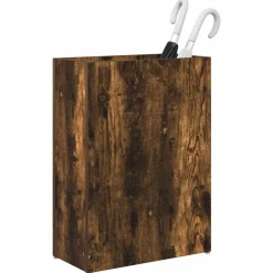 Produits Ménagers-vidaXL Porte-parapluie Chêne fumé 40 x 20 x 55,5 cm Bois d'ingénierie Ch&ecirc;ne fumé