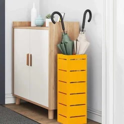 Produits Ménagers-vidaXL Porte-parapluie Moutarde 15,5 x 15,5 x 49 cm Métal jaune moutarde
