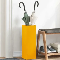 vidaXL Porte-parapluie Moutarde 15,5 x 15,5 x 49 cm Métal