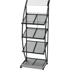 vidaXL Porte-revue 47 x 40 x 134 cm Noir et blanc A4