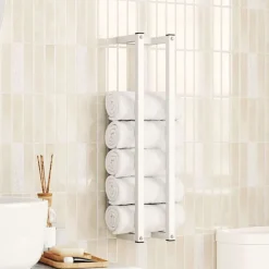 Accessoires De Salle De Bain-vidaXL Porte-serviette 12,5x12,5x60 cm Acier Blanc