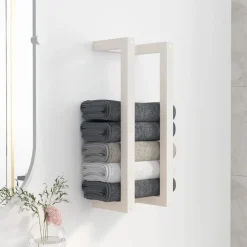 vidaXL Porte-serviette 23x18x60 cm Bois de pin massif