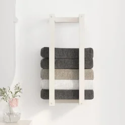 vidaXL Porte-serviette 23x18x60 cm Bois de pin massif
