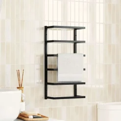 Accessoires De Salle De Bain-vidaXL Porte-serviette 24x12x48 cm Acier Noir