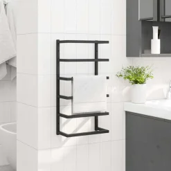 Accessoires De Salle De Bain-vidaXL Porte-serviette 24x12x48 cm Acier Noir