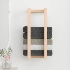 vidaXL Porte-serviette 23x18x60 cm Bois de pin massif