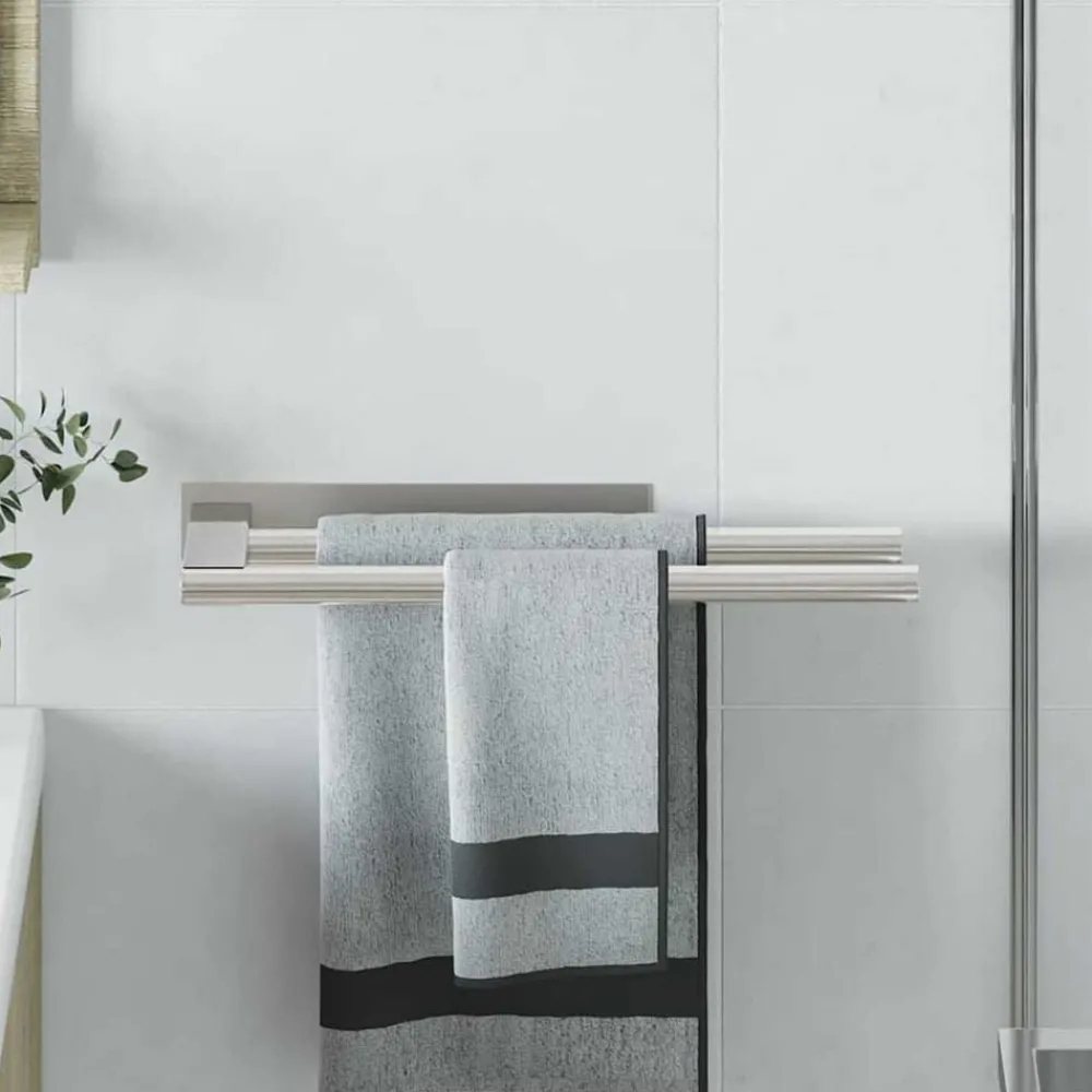Accessoires De Salle De Bain-vidaXL Porte-serviettes 40 x 9 x 4 cm Acier inoxydable Argenté